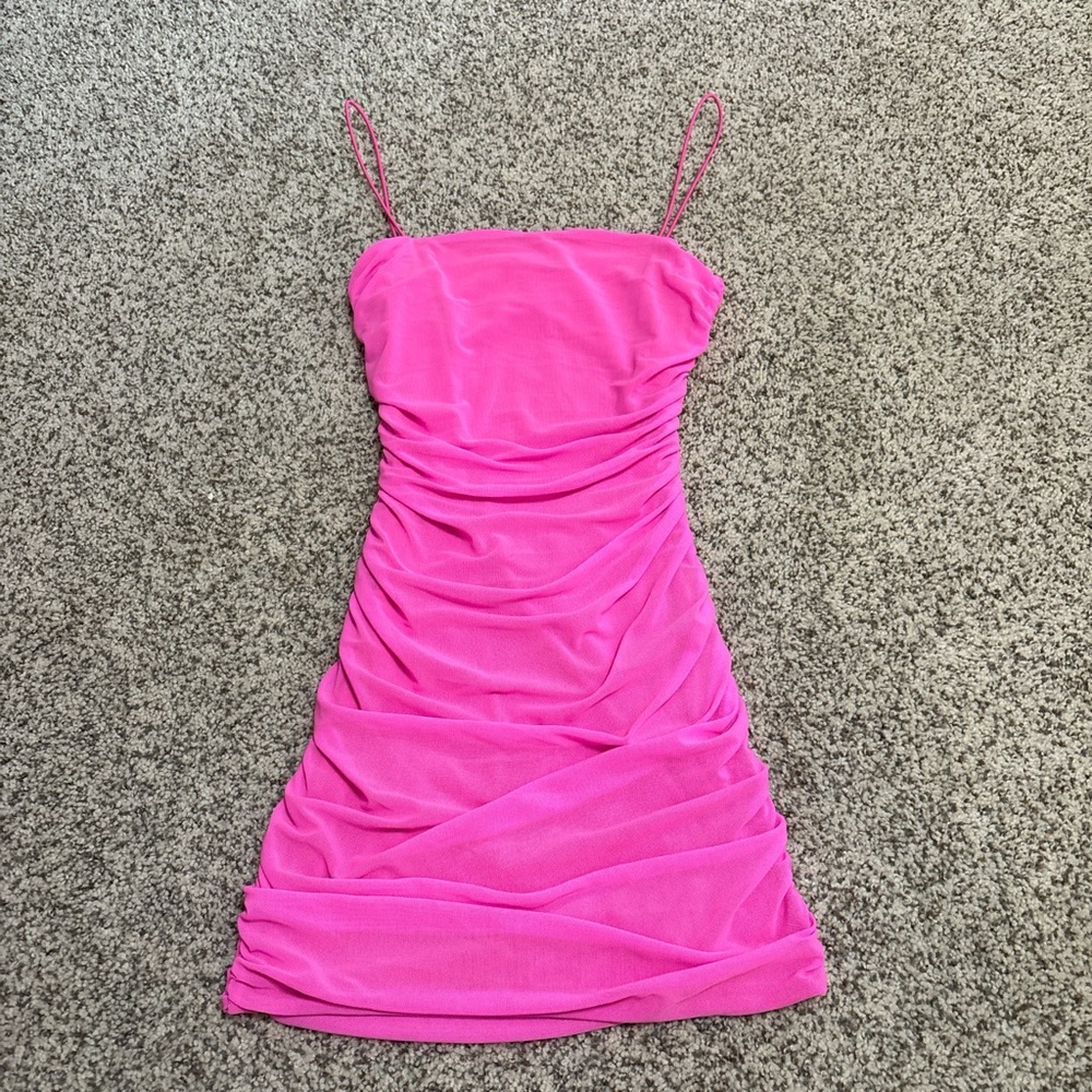 Princess Polly Pink Ruched Bodycon Mini Dress